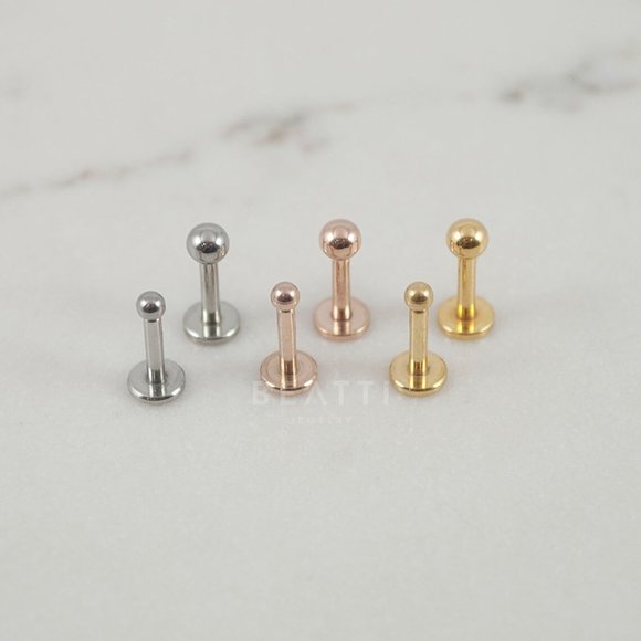 16G Labret, Gold Titanium Surgical Steel Ball, Tragus Earring, Forward Helix~NEW - Picture 1 of 4